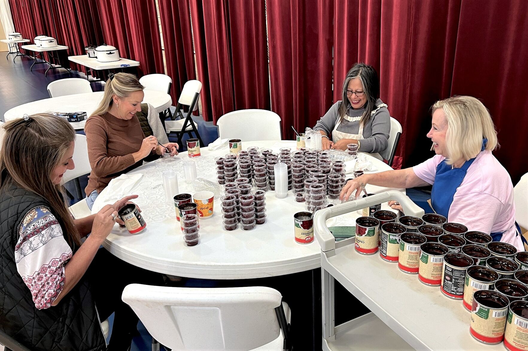 Quartet of volunteers readies for Thanksgiving meal